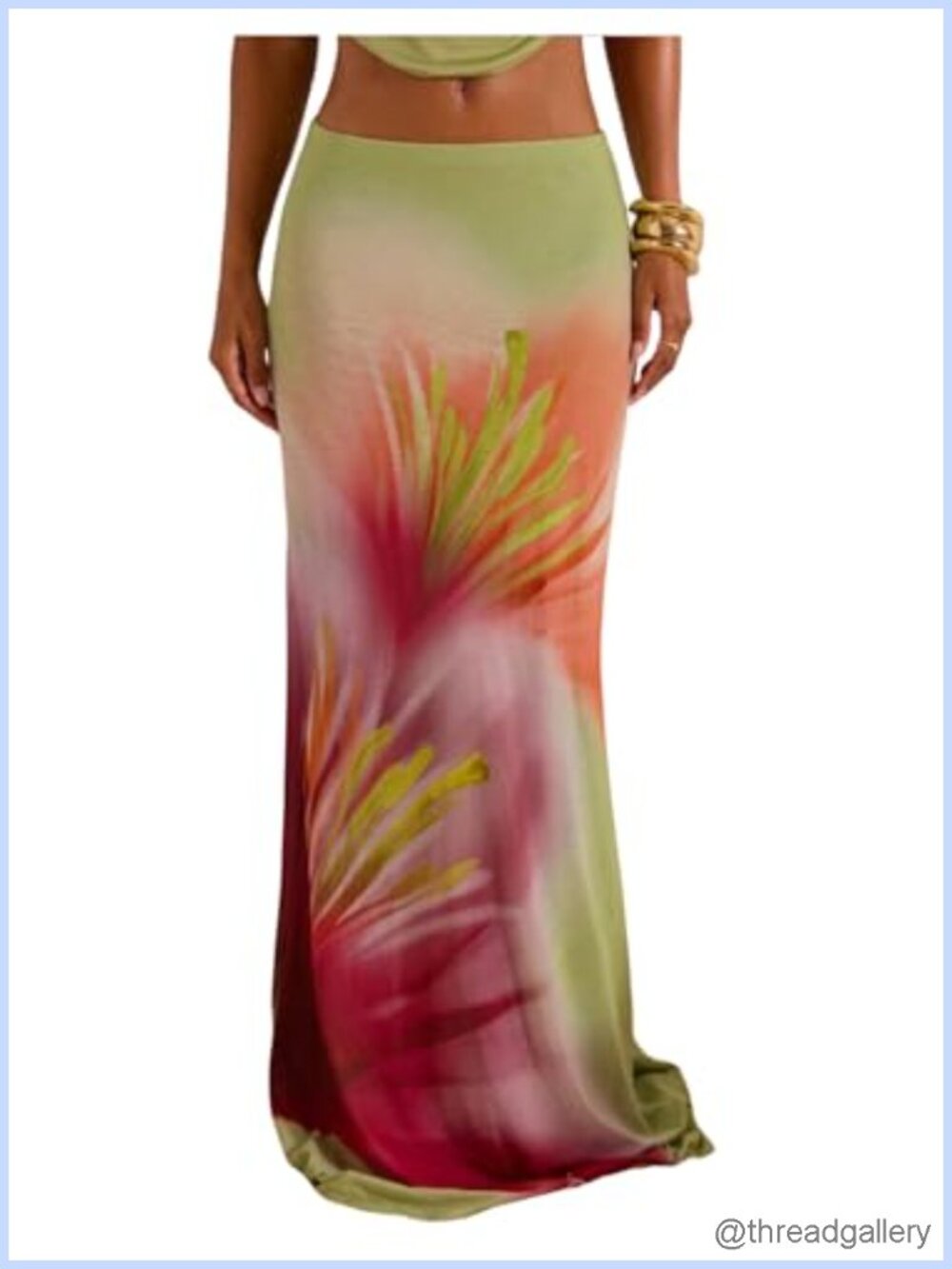 Sheer Floral Maxi Skirt, Low Waisted Bodycon Long Beach Skirt, Stretchy
